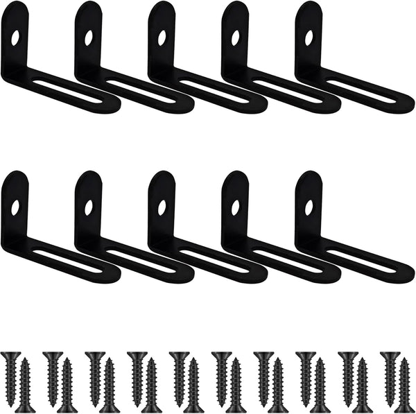 AUXBC 10Pcs 1.5"x1"x0.5"Adjustable Right Angle Brackets, Metal L Bracket Heavy Duty 90 Degree