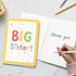 8x5.3 Inch Big Sister Greeting Card, Cute Rainbow Lettering with Stars & Hearts, New Big Sister Congratulations Card
