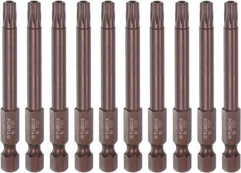 10pcs T27 Torx Bit, 1/4" Hex Shank Magnetic Security Star Screwdriver Power Tool, 3" Length