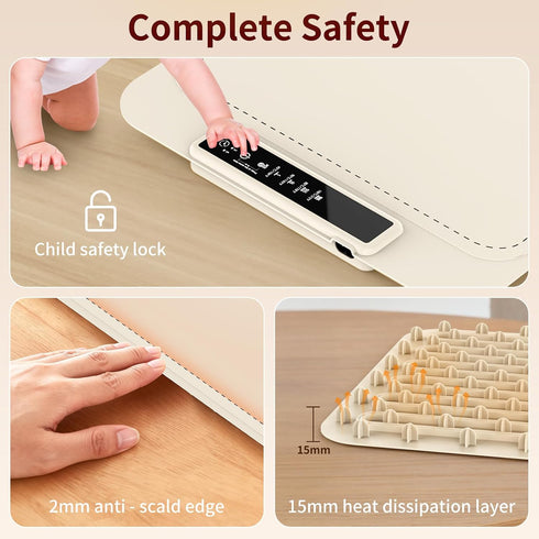 Countertop, 4 Warming Mat for Food - Electric Silicone Food Warming Tray for Buffet, Rollable Food Warmer Mat for Fast