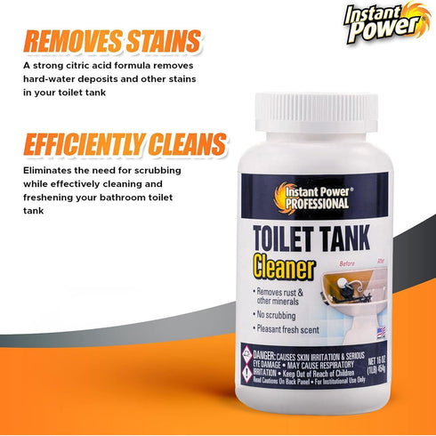 16 oz (1 lb) Instant Power Professional Toilet Tank Cleaner - Bathroom Toilet Cleaning Powder, Removes Rust and Odors