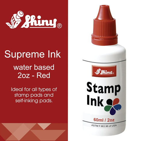 Shiny SHI-40604 Self-Inking Stamp Refill Ink, 2oz, Red Ink
