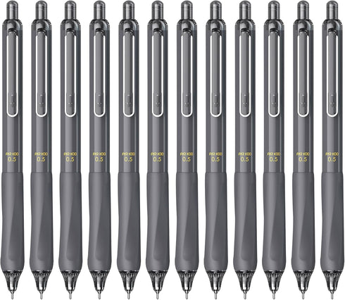 ParKoo Gel Pens, Quick Dry Ink Fine Point 0.5mm, Retractable Black Ink Pen Set for Journaling