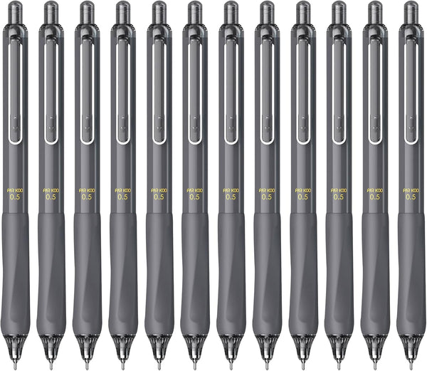 ParKoo Gel Pens, Quick Dry Ink Fine Point 0.5mm, Retractable Black Ink Pen Set for Journaling