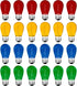 24 Pack S14 Colored LED String Light Bulbs, 1 Watt Shatterproof, E26 Base, Multi-Color