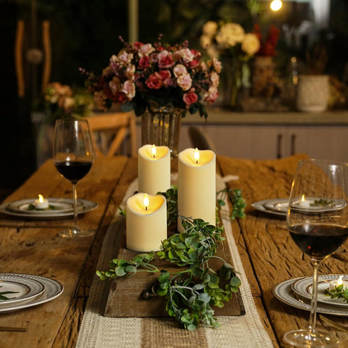 D3H468, Homemory Flameless Candles with Timer and Remote Control, Battery Operated LED Candles, Realistic Fake Plastic