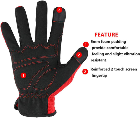 DULFINE High Performance Work Gloves for Men, 3 Pairs Pack, High Dexterity Touch Screen