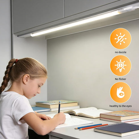 28 Inches 6.6W 4200K 1296lumen Dimmable, Counter Closet, Hand Wave LED Ribbon Lights with Memory, Plug and Play, Under
