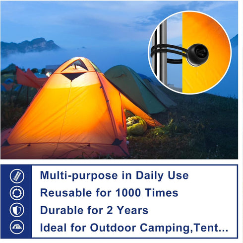 6 Inch 50 Ball Bungee Cords Bungee Cord with Balls, PCS Heavy Duty Bungie Cord Balls Canopy Tarp Tie Down Bungee Balls