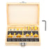 BoooRen Tool Boren 15Pieces Router Bits Set 1/4 Inch Shank Woodwork Toolsfor Doors for