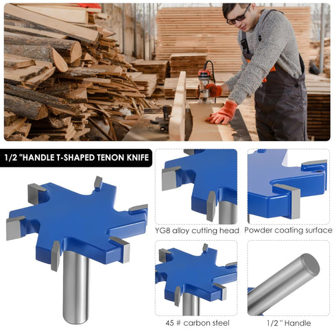 MLYNZXJSY 2PCS 1/2 2-1/2" 6 Slab Flattening Router Bit Shank, Cut Dia, Flute Surfacing Router Bit Efficient Slab