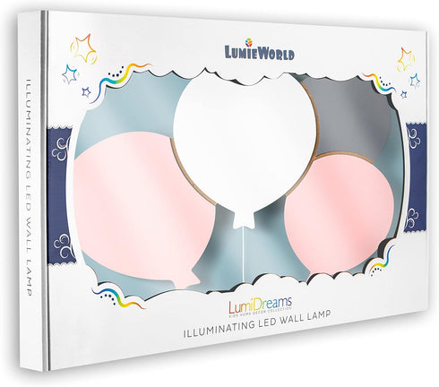 17.7 11.2 1.5-in Lumipets Lighted Balloons, Nursery Night Light, Wall Mounted Lighted, Battery Operated Cloud Light