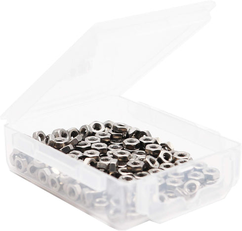 binifiMux 150 pcs M3 Hex Nuts, Stainless Steel 3mm I.D Hex Nuts for 3D Printer & Machinery, Silver