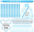 TaoBary Blue Retractable Ballpoint Pens (50 Pcs) with Cards and Organza Bags, It's a Boy Themed Baby Shower Favors