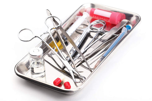 3 Pack Professional Medical Surgical Stainless Steel Dental Procedure Tray, Flat Type Lab Instrument Tools