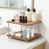 FMOACEN 2-Tier Counter Countertop Bathroom Organizer Wooden Bathroom Shelf for Makeup Skincare Perfume and Spices