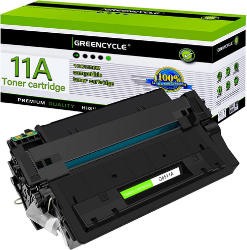 greencycle High Yield Compatible Toner Cartridge - Replacement for HP 11A Q6511A, Works with Laser Jet Printers (Black,