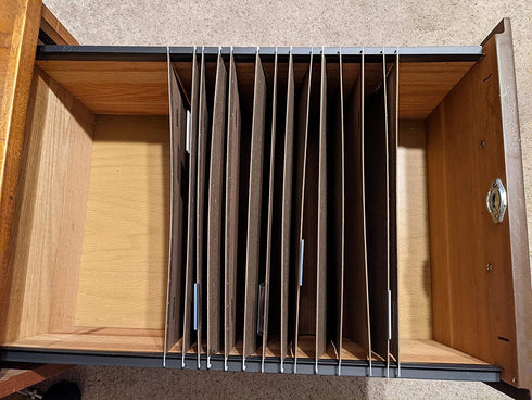 PVC Hanging File Rail for 1/2 Drawer Sides, 2 Feet Long, Black (Sold in Pairs)