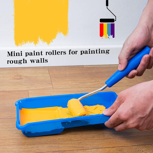 Mister Rui Paint Roller Kit, 9 Pack, 2 Inch Microfiber Paint Roller Covers, Mini Rollers for Painting