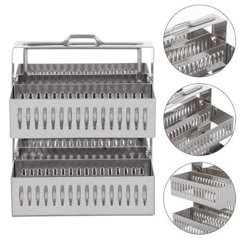 Microscope Slides Rack 30 Positions, Stainless Steel Slide Holder for Research Staining Specimen Storage Stand