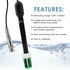 0-14 pH Electrode Probe, pH Meter with Replacement BNC Connector and 300cm Cable Sensor for Hydroponics, Aquarium