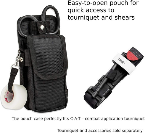 Tactical EMT Shears Holster with Belt Tool Pouch - Black