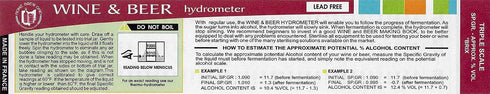 3 Pack Triple Scale Hydrometer - for Beer and Wine Testing