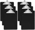 Black Plastic Clipboards Set of 6, 12.5x9 Inch with 100 Sheets Holding Capacity, Office, Classroom Supplies