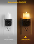 2 Pack, 0-100LM Dimmable, Briignite Flameless Candle Night Lights, Amber Plug-in LED Candle with Light Sensor, Kids