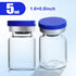 otwooi 5ml Sealed Empty Vials for Injection, Transparent Glass Vials with Self-Healing Injection Port, Liquid Sample