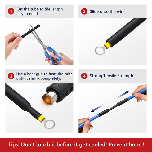 1/2inch Heat Shrink Tubing, 16.4 Ft 3:1 Dual Wall Adhesive Lined, Waterproof Marine Shrink Wrap Tubing for Wire