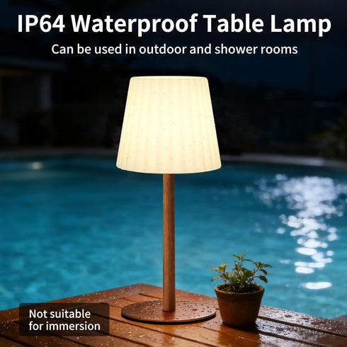 Heromind IP64 Dimmable 4000mAh Waterproof Shower Table Lamp, Remote Control, RGB Color Changing + Neutral White