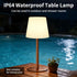 Heromind IP64 Dimmable 4000mAh Waterproof Shower Table Lamp, Remote Control, RGB Color Changing + Neutral White