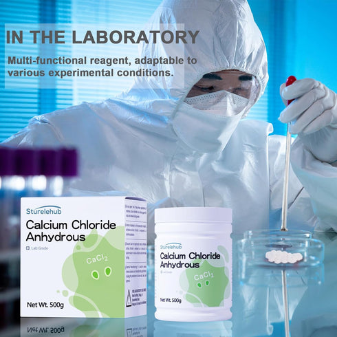 Calcium Chloride Anhydrous, 500g Lab Grade Powder for Educational or Research Laboratory Use