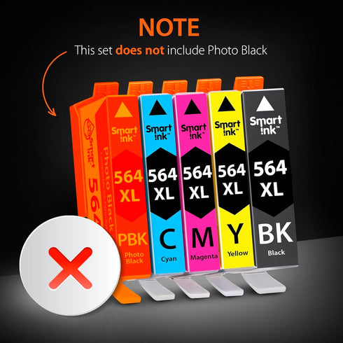 Smart Ink Compatible Ink Cartridge Replacement for HP 564 XL 564XL High Yield (4 Combo Pack)