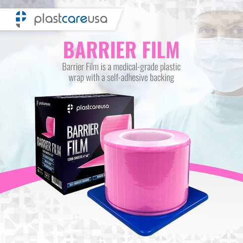 4"x6" (1 1200 Pink Barrier Film Roll - Protective Dental Barrier Film for Dental, Medical, Tattoo - Perforated Adhesive