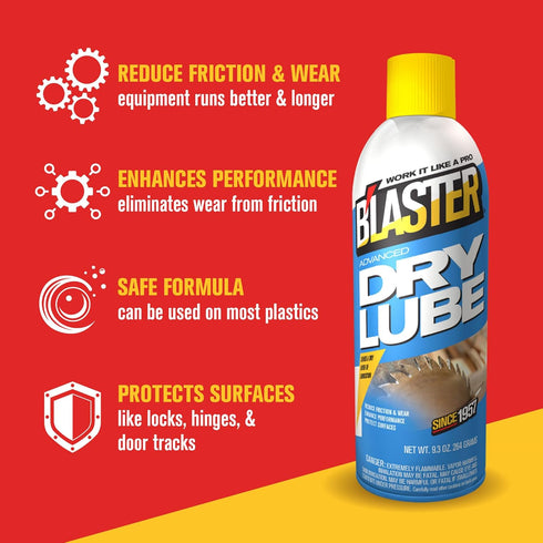 6-16-TDL 9.3 oz., Pack 6 B'laster Advanced Dry Lube with Teflon