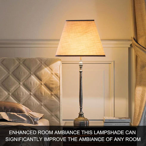 LEYINPEI 8''x8''Top 13''x13''Bottom 10'' White Lamp Shade, Height, Square Lampshade Replacement Lamp Shade Natural