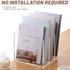 SANRUI Clear Acrylic Magazine File Holder with 3 Vertical Compartments for Office Desk Accessories