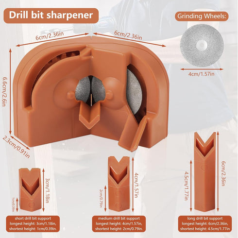 Drill Bit Sharpener, Professional Electric Grinding Tool for Masonry, Carbide, High-Speed Steel, Cobalt