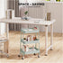 Generic 3 Tier Rolling Cart - Metal Utility Cart with Lockable Casters - Kitchen Office Storage Organizer - Green