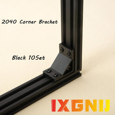 10Set 2040 Corner Bracket Connector for 2040 Aluminum Extrusion Accessories, Black