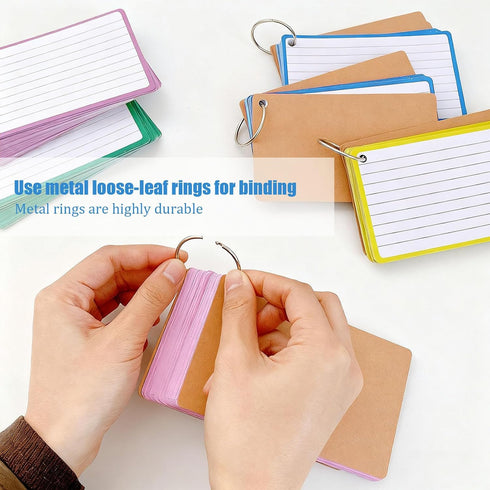 BOBOAR 3x5 Studying,4 Packs 60 Sheets(240 Flash Mini Index Cards With Ring for Flashcards for Pcs)