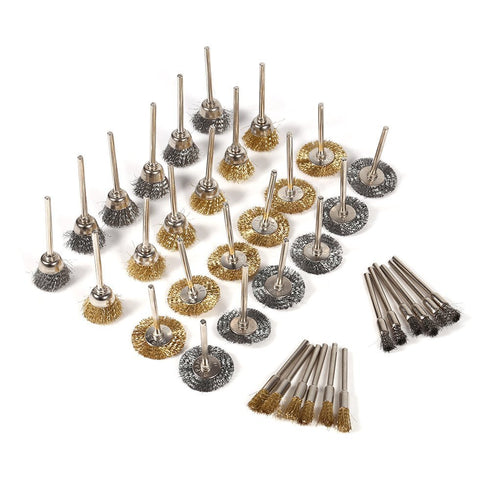 Rocaris 36Pcs Brass Steel Wire Brush Polishing Wheels, Full Kit for Rotary Tools