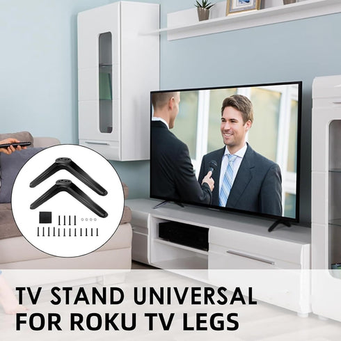Decumeby TV Stand Legs, Base Stand TV Cabinet Legs No Drill Installation Thick Non Slip Pads for Wood Marble Glass