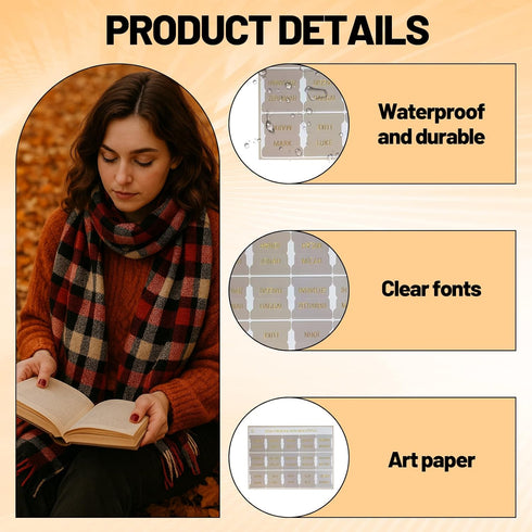 Nouiseuns Tabs for Bible Laminated Bible Tabs for Easy Navigation, Neutral Bible Tabs with Gold Lettering, Bible Index
