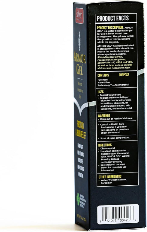Silver Biotics Armor Gel Wound Dressing Gel | 4 oz | First Aid + Burn Relief 24 PPM
