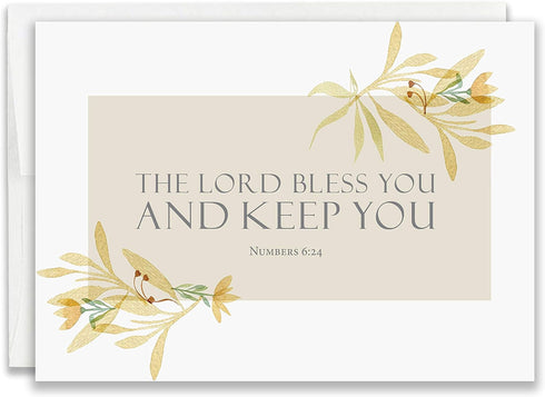 Religious Thank You Cards with Bible Verse - Watercolor Scripture Design -