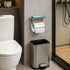 304 Toilet Paper Holder with Phone Shelf and Waterproof Cover, SUS Stainless Steel Tissue Roll Storage Rack (Polished