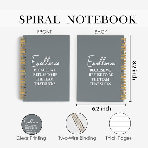 Team Gifts Inspirational Spiral Notebook - Gifts for Work Team Journal, 5.5"x8.3", 164pages Lined Journal Notebooks